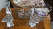 THREE ORREFORS HAND PAINTED CR