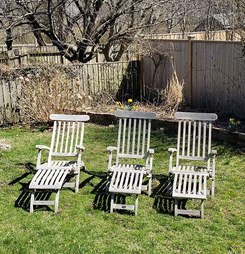 THREE OUTDOOR CLASSICS TEAK STEAMER