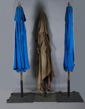 THREE OUTDOOR UMBRELLAS HEIGHT