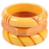 THREE OVERDYED CREAM BAKELITE
