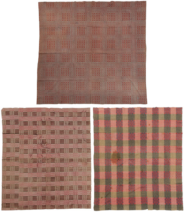 Three Overshot Coverlets