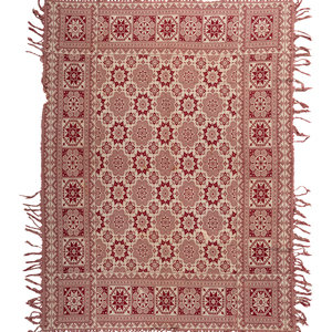 Three Overshot Coverlets Red