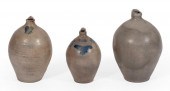 THREE OVOID STONEWARE JUGS 19T