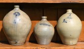 THREE OVOID STONEWARE JUGS, I