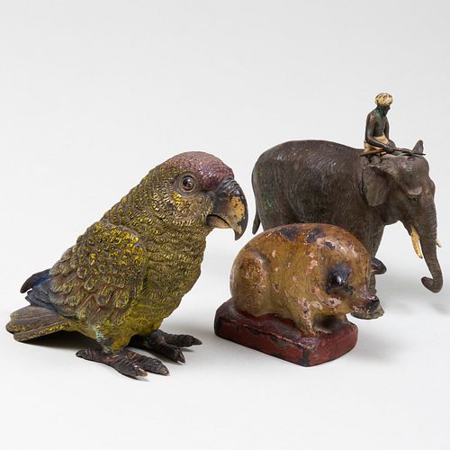 THREE PAINTED AUSTRIAN COLD PAINTED