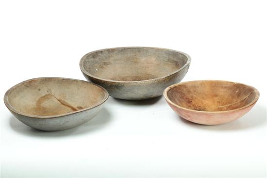 THREE PAINTED BOWLS.  American 
