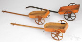 THREE PAINTED DOLL CARTS<br>Th