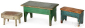 THREE PAINTED FOOTSTOOLS<br>Th