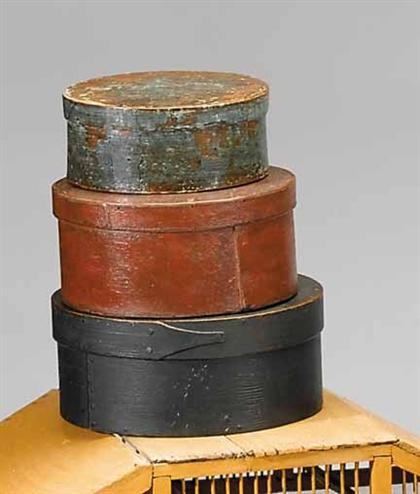 Three painted pantry boxes   