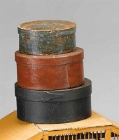     	Three painted pantry boxe