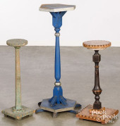 THREE PAINTED PEDESTAL PLANT S