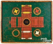THREE PAINTED PINE GAMEBOARDS,