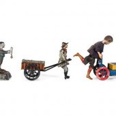 Three Painted Tin Windup Toys