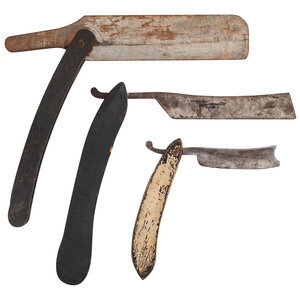 Three Painted Wood and Metal