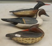 THREE PAINTED WOOD DUCK DECOYS