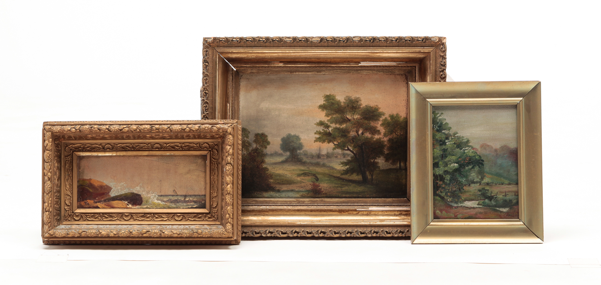 THREE PAINTINGS. American and/or
