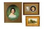 THREE PAINTINGS.  Small landsc