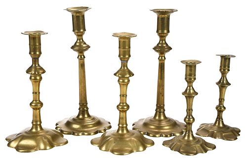 THREE PAIR BRITISH BRASS