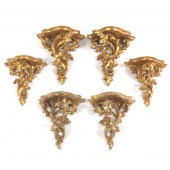 THREE PAIR ROCOCO REVIVAL GILT