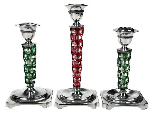 THREE PAIRPOINT SILVER PLATE AND