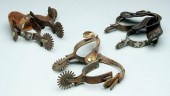 Three pairs Crockett spurs: on