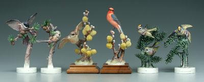 Three pairs Doughty bird figurines: