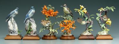 Three pairs Doughty bird figurines: