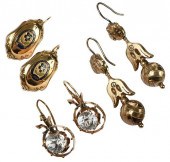 THREE PAIRS EARRINGSenamel des