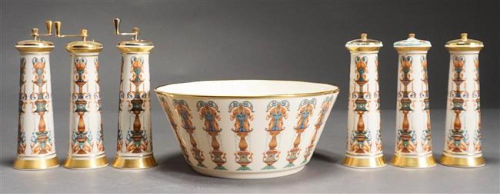 THREE PAIRS LENOX PORCELAIN SALT