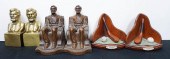 THREE PAIRS METAL AND WOOD BOO