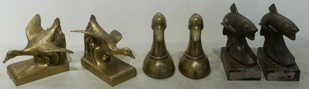 THREE PAIRS METAL ANIMAL-FORM