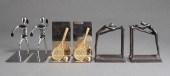 THREE PAIRS METAL BOOKENDSThre