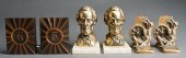 THREE PAIRS METAL BOOKENDSThre