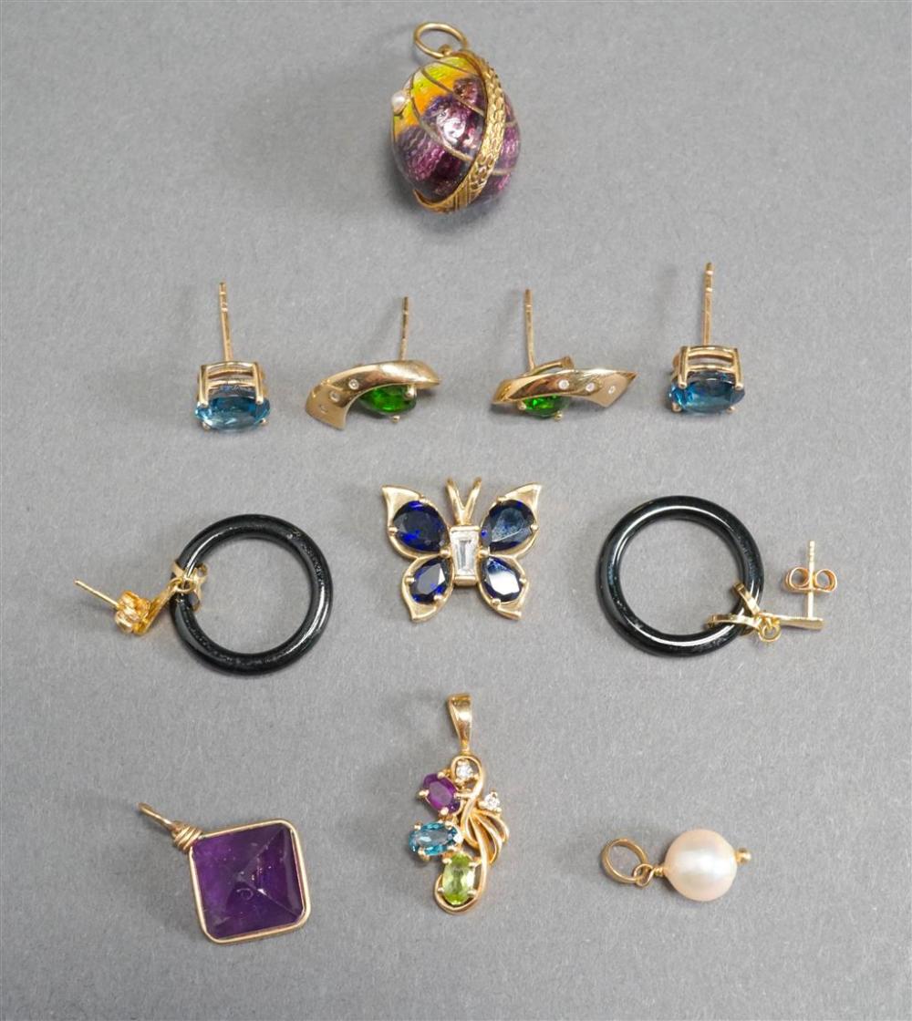 THREE PAIRS OF 10-KARAT AND