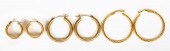 THREE PAIRS OF 14K YELLOW GOLD