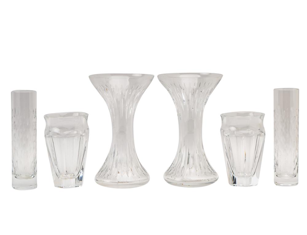 THREE PAIRS OF BACCARAT CRYSTAL