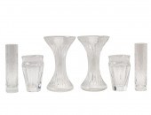 THREE PAIRS OF BACCARAT CRYSTA