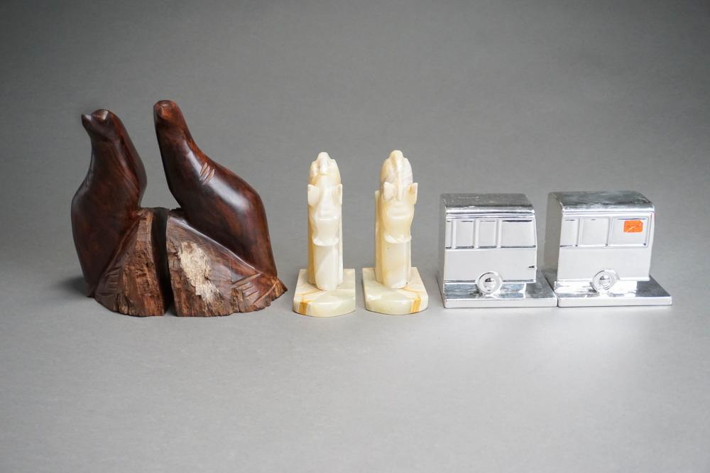 THREE PAIRS OF BOOKENDS: