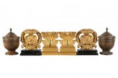 THREE PAIRS OF BOOKENDScompris