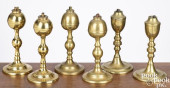 THREE PAIRS OF BRASS FLUID LAM