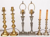 THREE PAIRS OF CANDLESTICKS MO