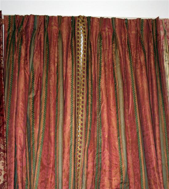 Three pairs of coral brocade