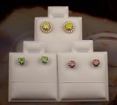 THREE PAIRS OF DIAMOND EAR STU