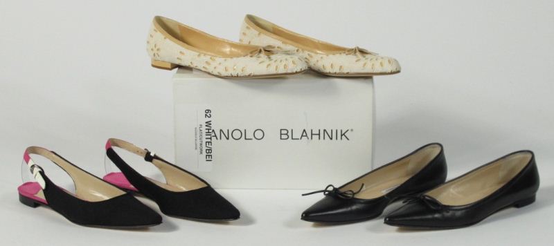 Three Pairs of Flats Manolo