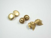THREE PAIRS OF FOURTEEN KARAT