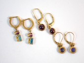 THREE PAIRS OF FOURTEEN KARAT