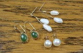 THREE PAIRS OF FOURTEEN KARAT