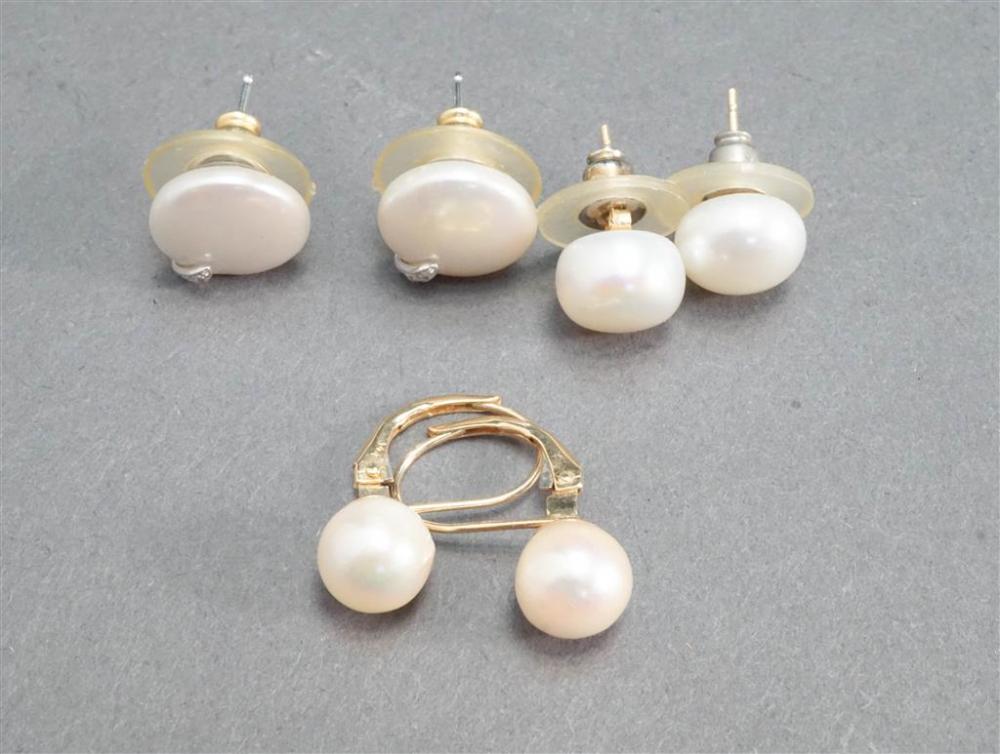 THREE PAIRS OF FRESHWATER PEARL