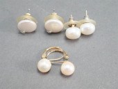 THREE PAIRS OF FRESHWATER PEAR