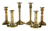THREE PAIRS OF GEORGIAN BRASS
